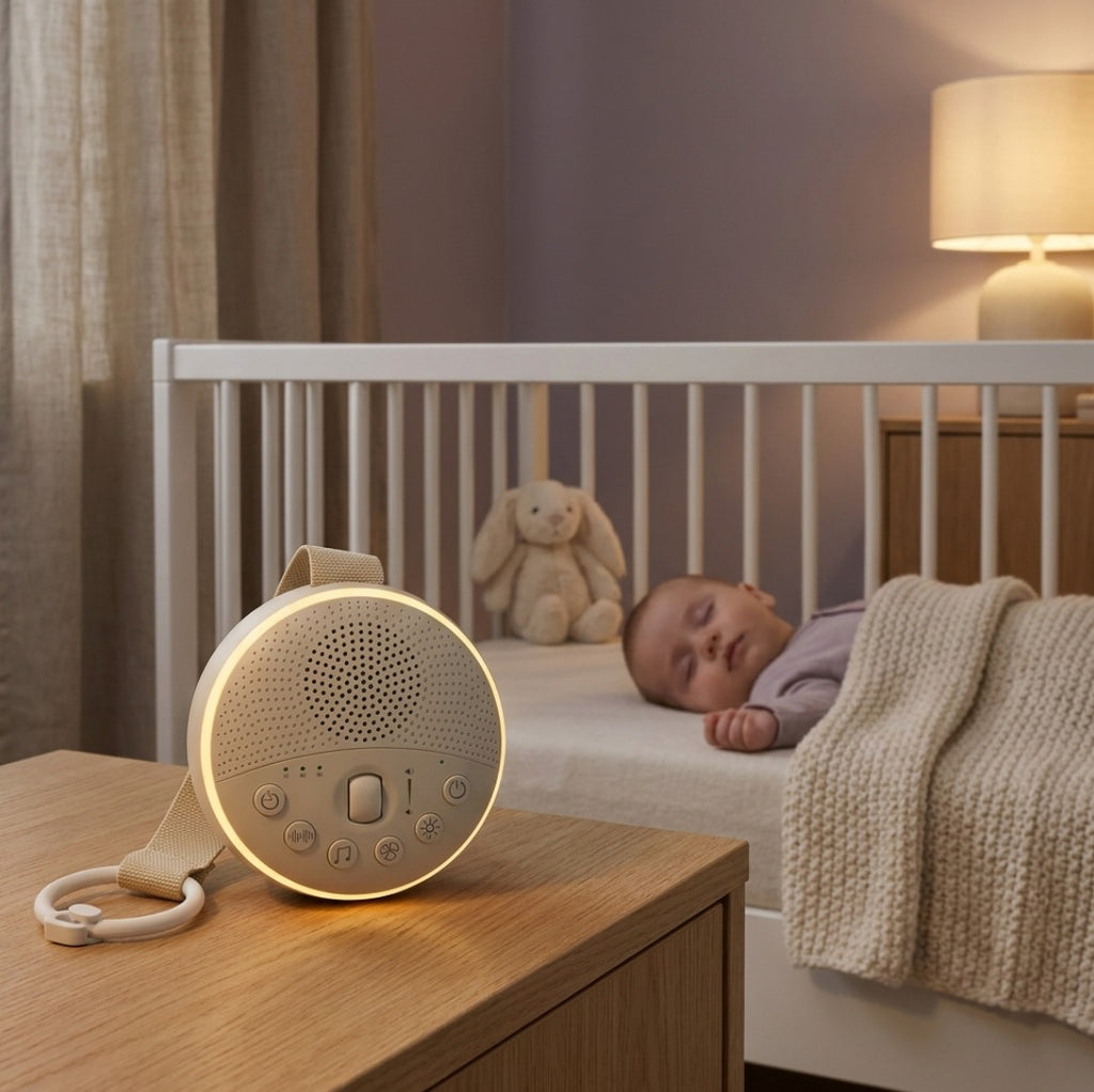 sleepi™ Beyaz Gürültü Makinesi – Pışpışlı, Ninnili, Gece Işıklı Uyku Arkadaşı
