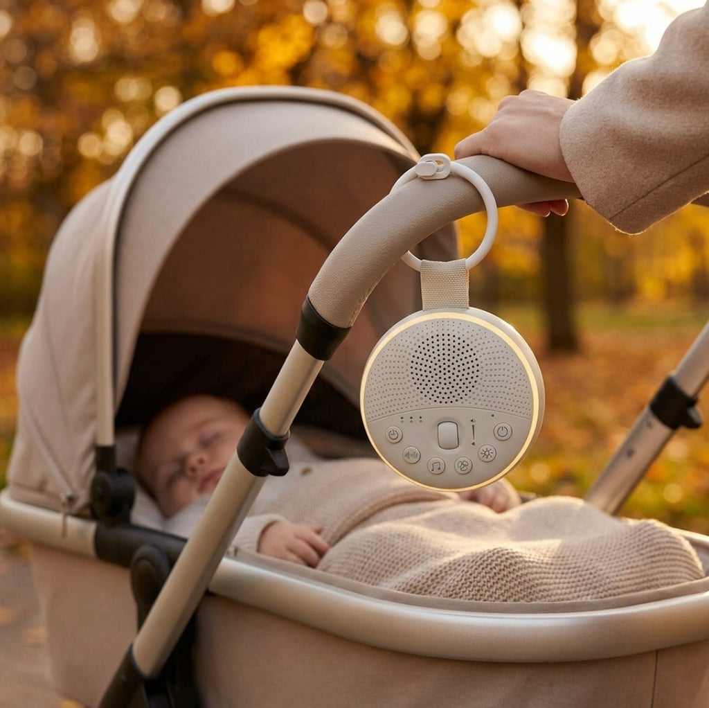 sleepi™ Beyaz Gürültü Makinesi – Pışpışlı, Ninnili, Gece Işıklı Uyku Arkadaşı